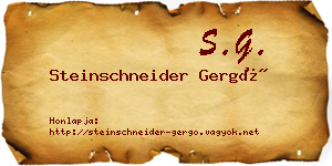 Steinschneider Gergő névjegykártya